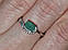 Каблучка срібна 925 натуральний смарагд, цирконій. Р- 18, фото 5