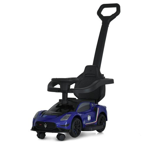 Дитяча каталка-толокар машина з батьківською ручкою M 5106-4 Синя