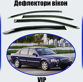 Дефлектори вікон, вітровики Kia Optima / K5 2001-2005 (скотч) VIP