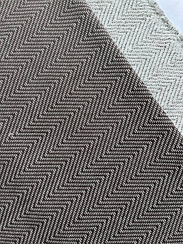 Двунитка петля тканина трикотажна ялинка кавово-молочний