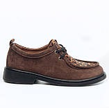 Жіночі замшеві лофери ботінки туфлі коричневого кольору з леопардовим принтом 53201/347/245 розмір 36, фото 5