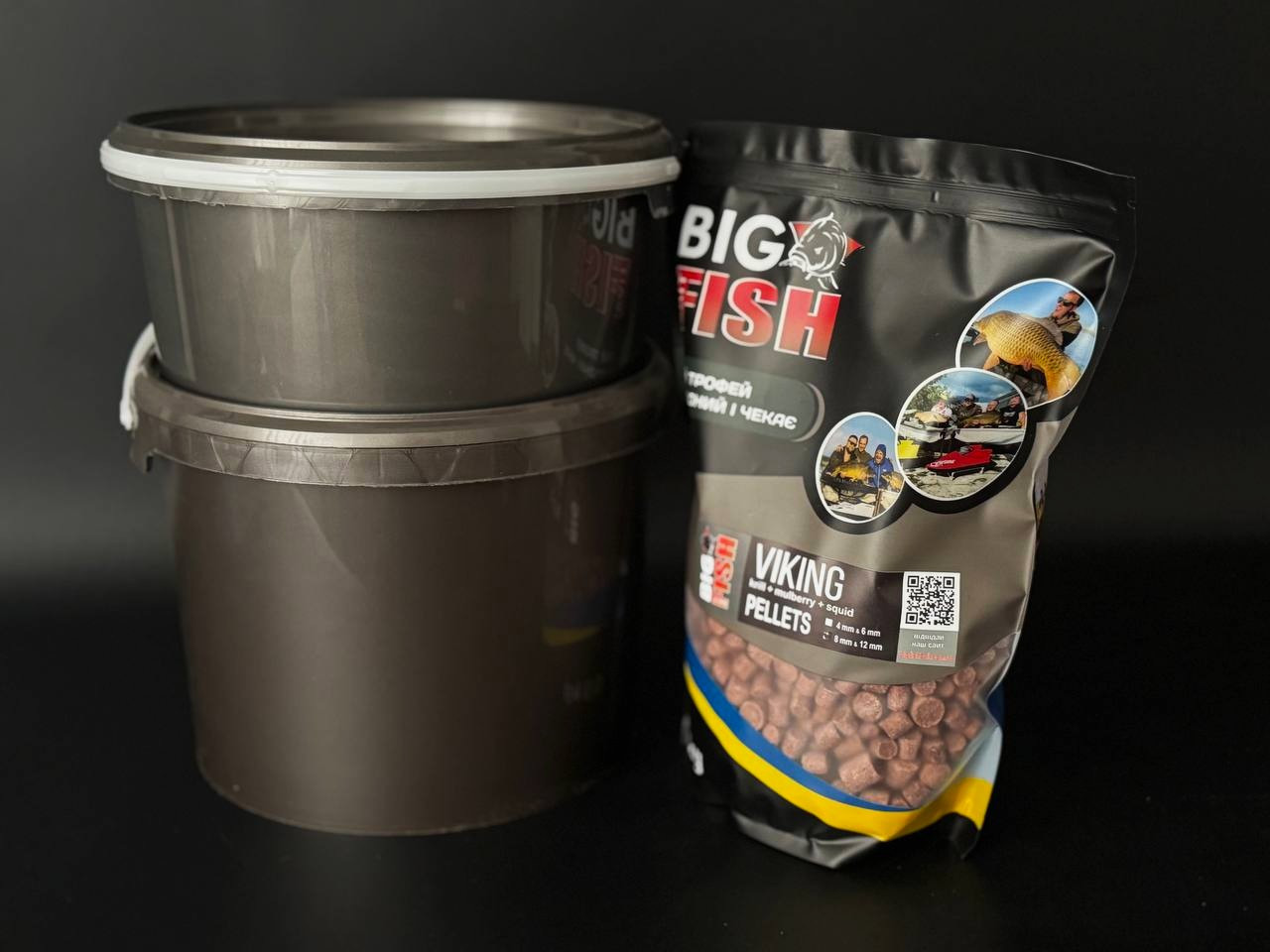 Пелетс VIKING (krill + mulberry + squid) (Premium Pellets), мікс 4 мм та 6 мм, відро 2,5 кг