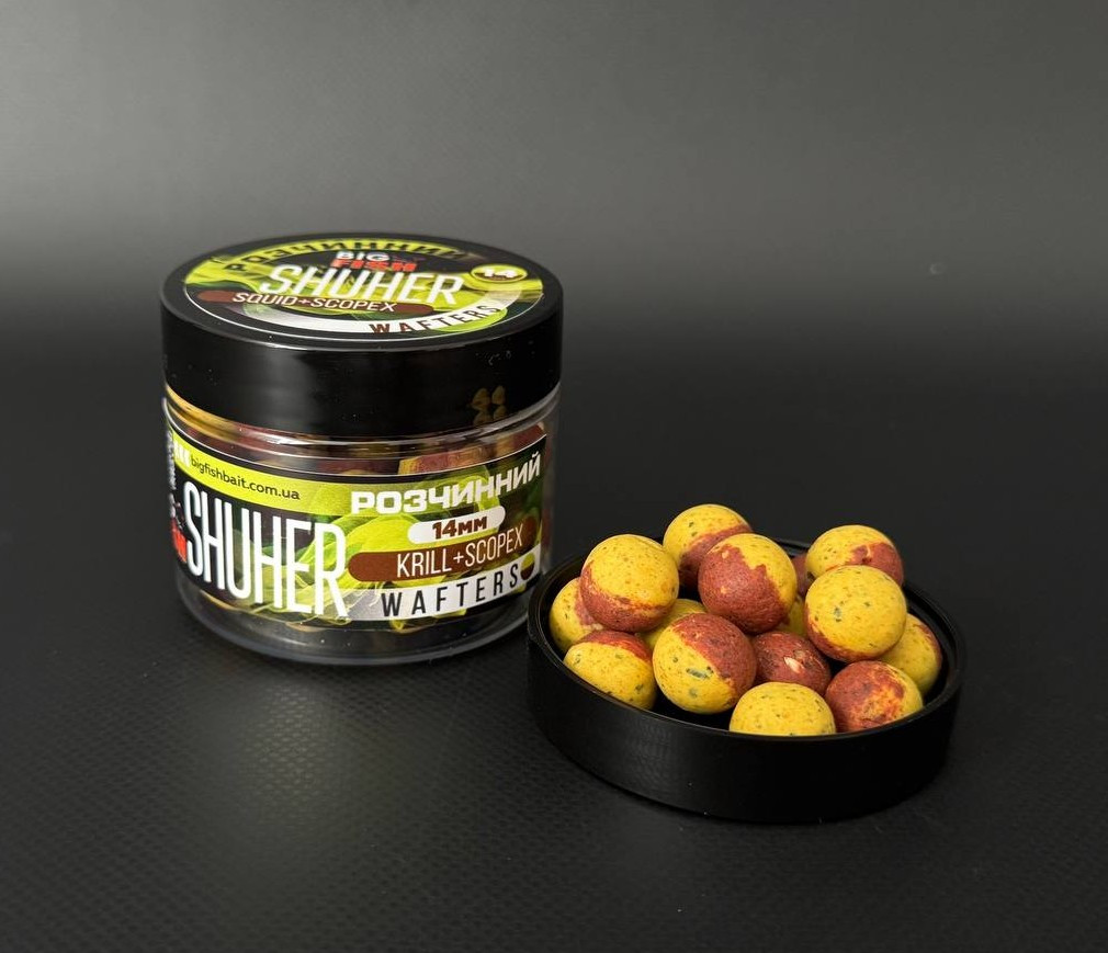 Вафтерс розчинний SHUHER (squid + scopex), двоколірний, 14 мм