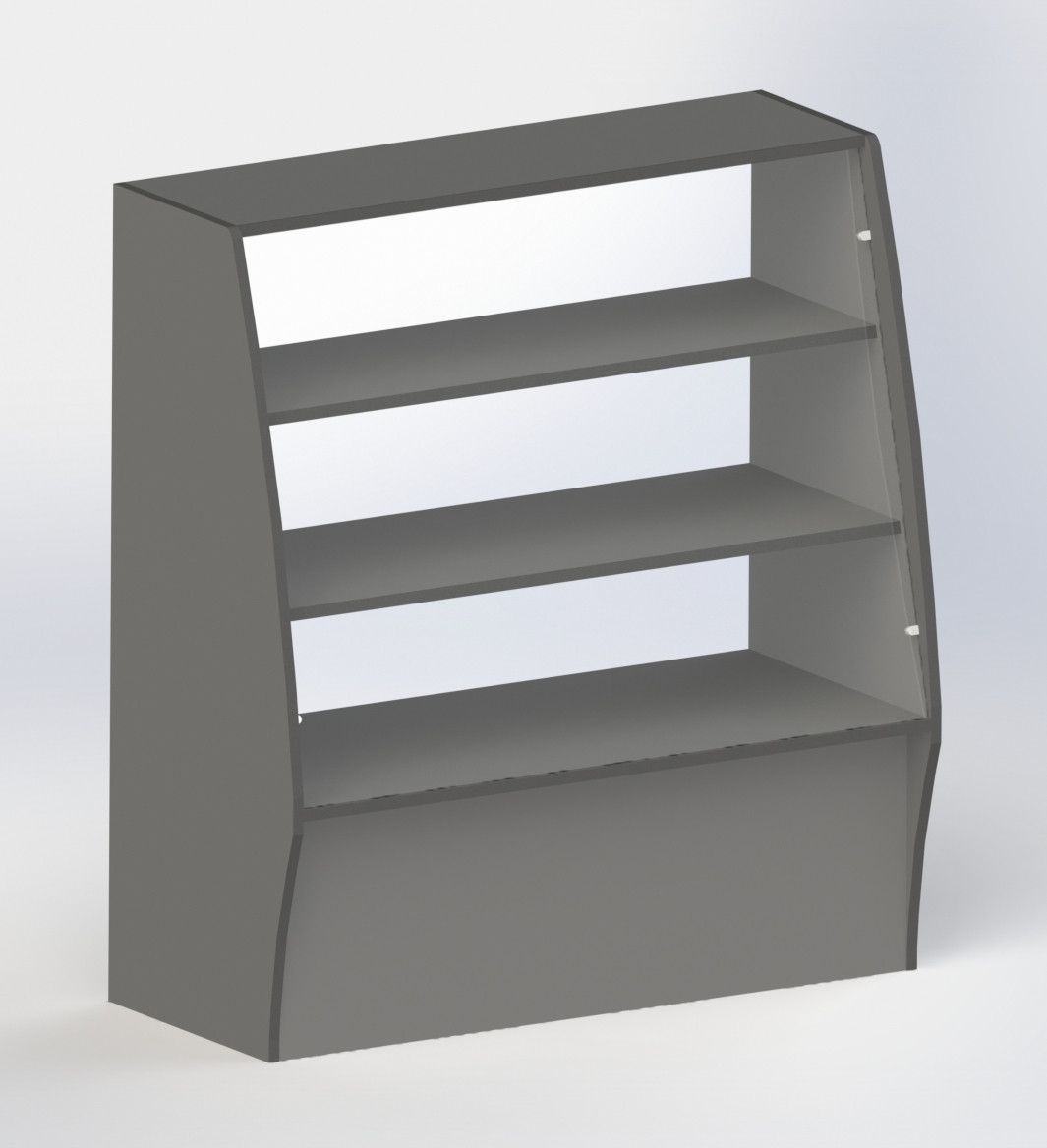 Вітрина торговельна з ДСП "КОМБІ" Графіт КВ-110 110х90х45см, фото 1