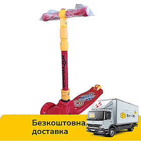 Самокат триколісний дитячий (колеса PU матеріал, підсвітка, складаний, у коробці) SC814 Червоний