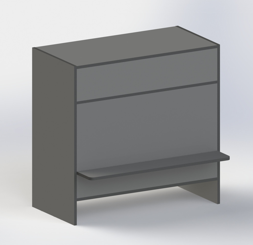 Торговий Прилавок з ДСП з бортиком Графіт "СТАНДАРТ" СТ-11.1(90) 88х90х45см