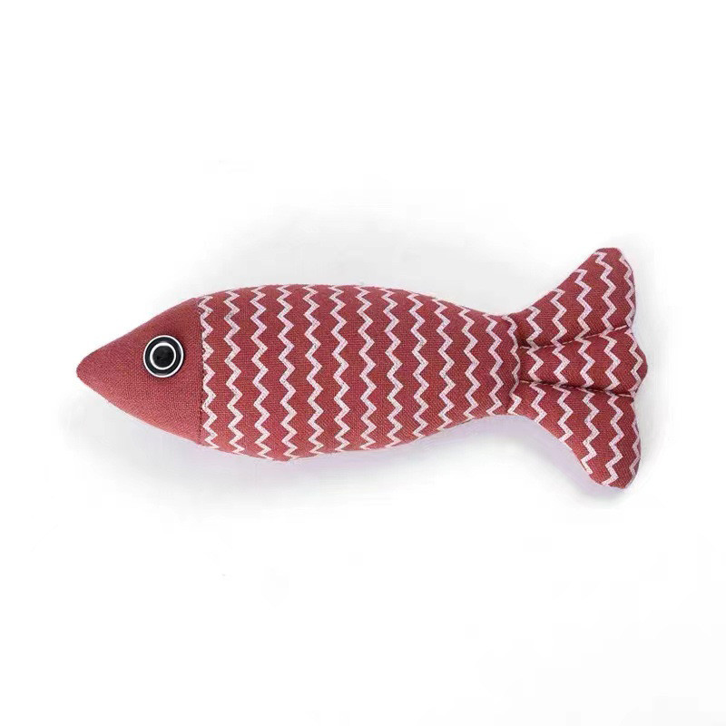 Іграшка для котів Pet Style Рибка з котячою м'ятою 21 х 9 см Червона, фото 1