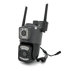 2+2Мп Wi-Fi відеокамера з двома об'єктивами вулична SD/карта YOSO YO-IPC40D4MP50 PTZ 2.8 mm V380