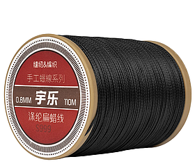 Galaces 0.80 мм чорний (S999) плоский шнур увіщений по шкірі