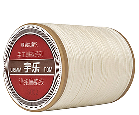 Galaces 0.80 мм молочний (S002) плоский шнур увіщений по шкірі