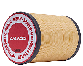 Galaces 0.80 мм бежевий (S005) плоский шнур увіщений по шкірі