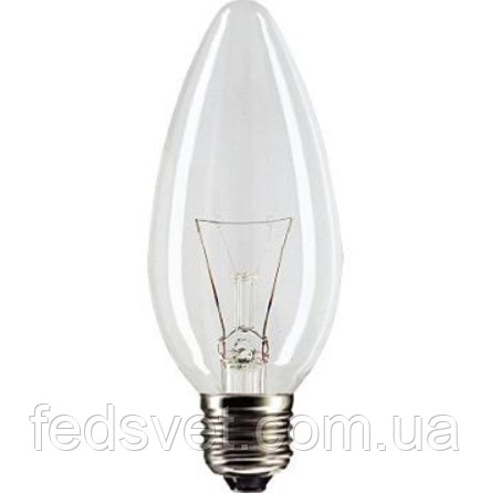 Лампа розжарювання ІСКРА свічка 40Вт E27 230В прозора, фото 1