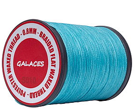 Galaces 0.80 мм блакитний (S010) плоский шнур увіщений по шкірі