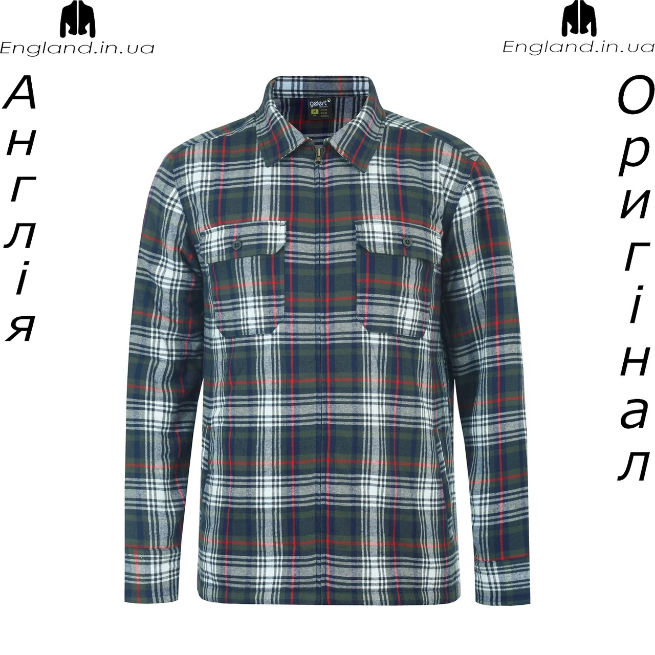 Сорочка чоловіча в клітинку Gelert (Гелерт) з Англії - на довгий рукав, фото 1