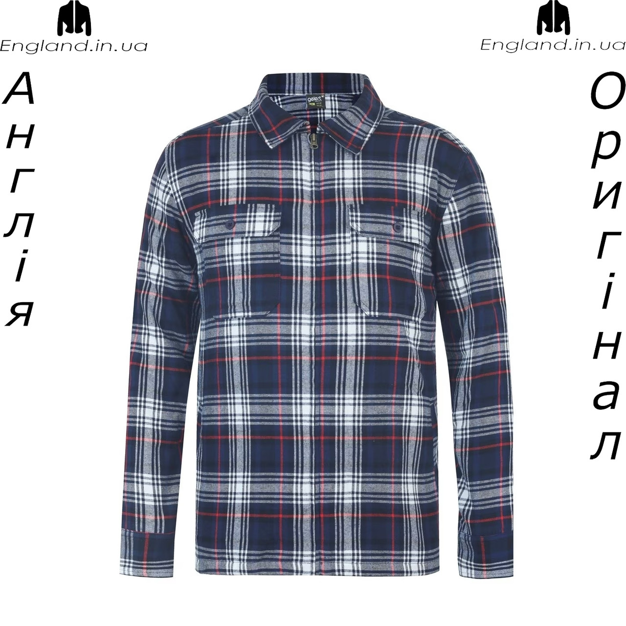 Сорочка чоловіча в клітинку Gelert (Гелерт) з Англії - на довгий рукав, фото 1