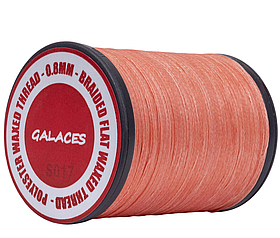 Galaces 0.80 мм кораловий (S017) плоский шнур увіщений по шкірі