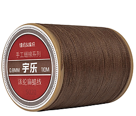 Galaces 0.80 мм кавовий (S020) плоский шнур увіщений по шкірі