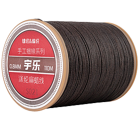 Galaces 0.80 мм темно-коричневий (S021) плоский шнур увіщений по шкірі