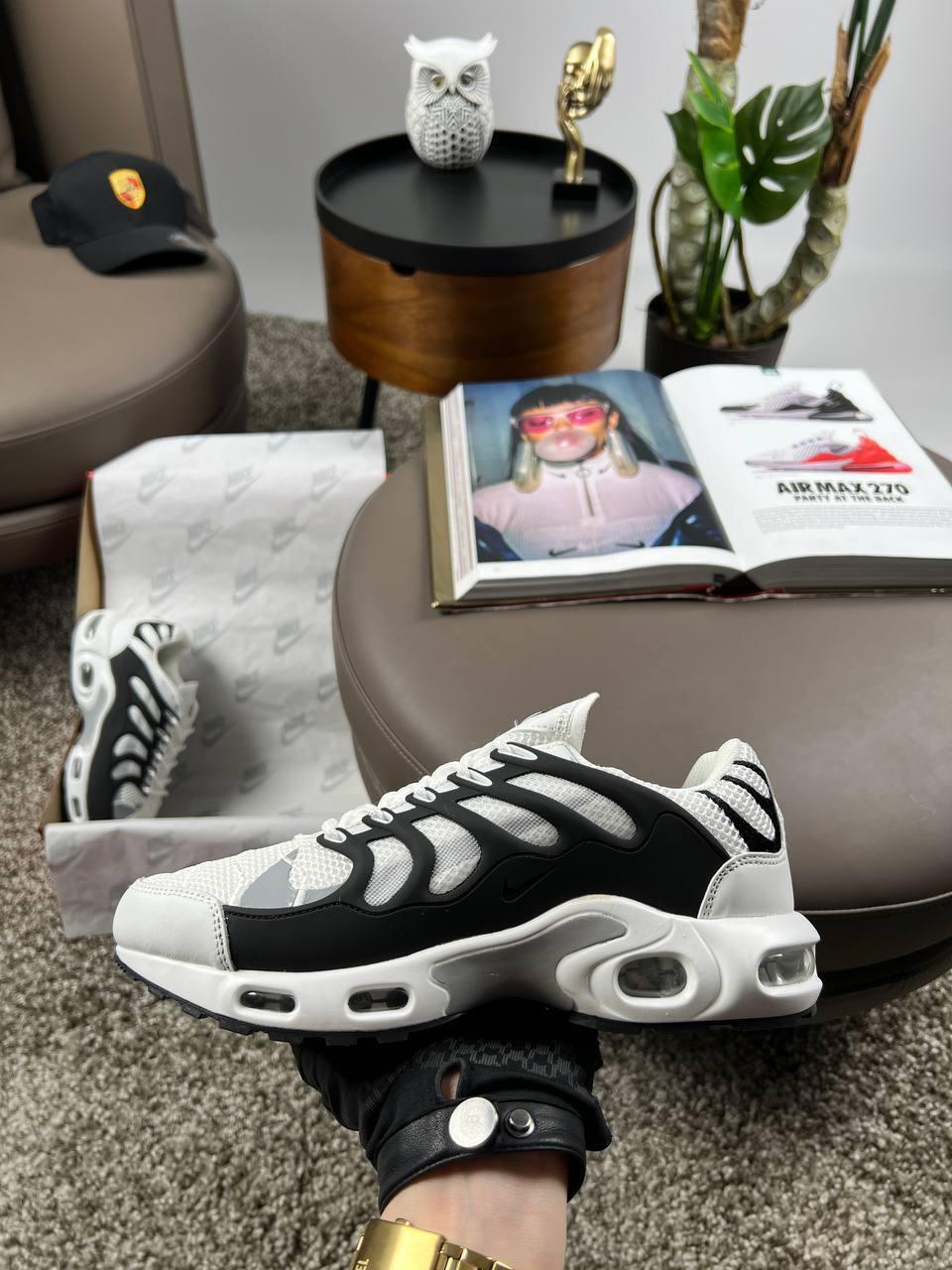 Чоловічі шкіряні текстиль кросівки Nike Air Max Terrascape Plus White Bluck, кеди Найк білі. Чоловіче взуття