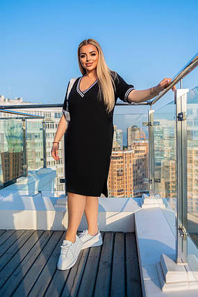 Сукня в стилі спорт шик великого розміру батал Розміри: 48-50, 52-54, 56-58, 60-62, фото 2