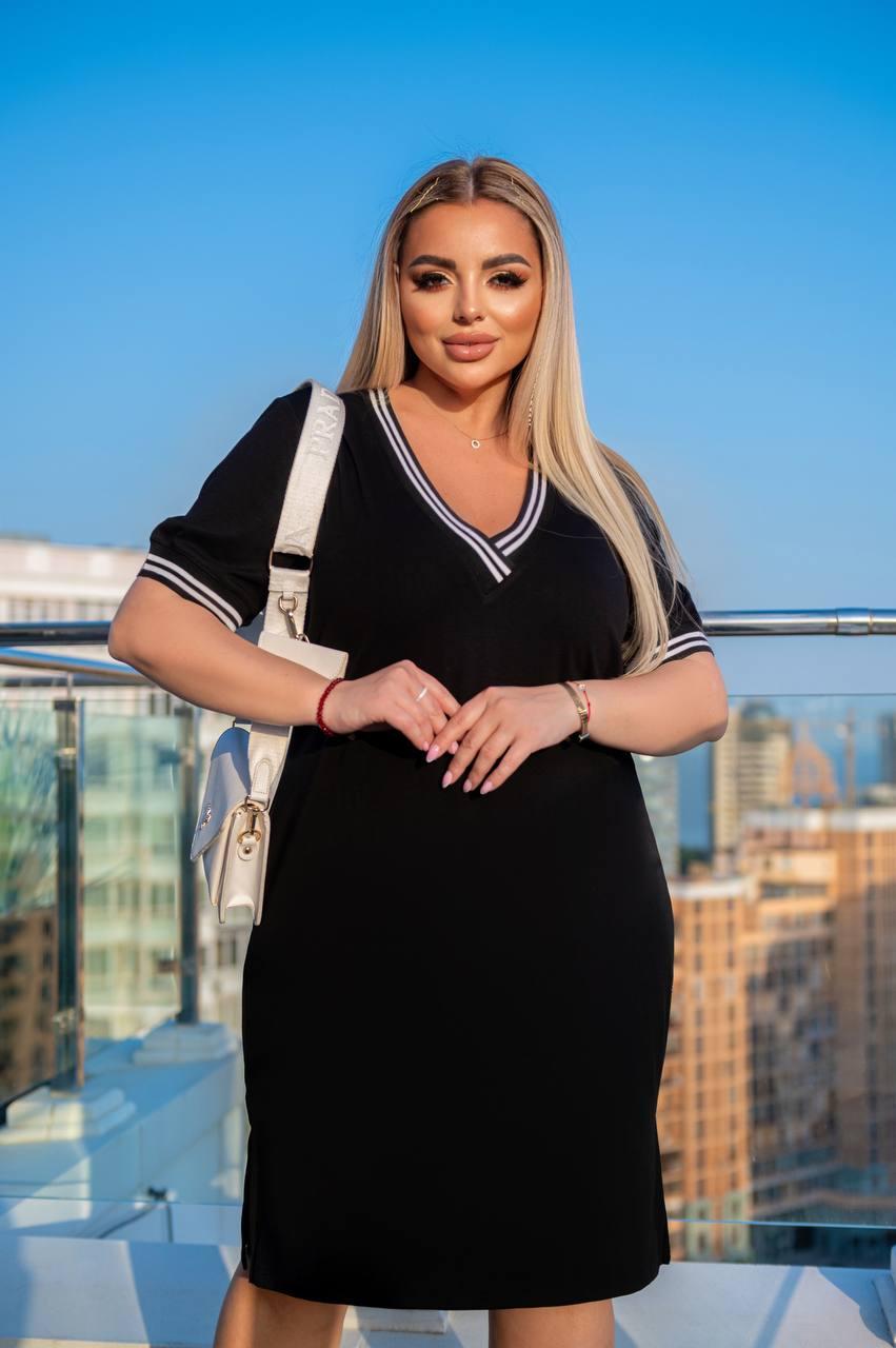 Сукня в стилі спорт шик великого розміру батал Розміри: 48-50, 52-54, 56-58, 60-62