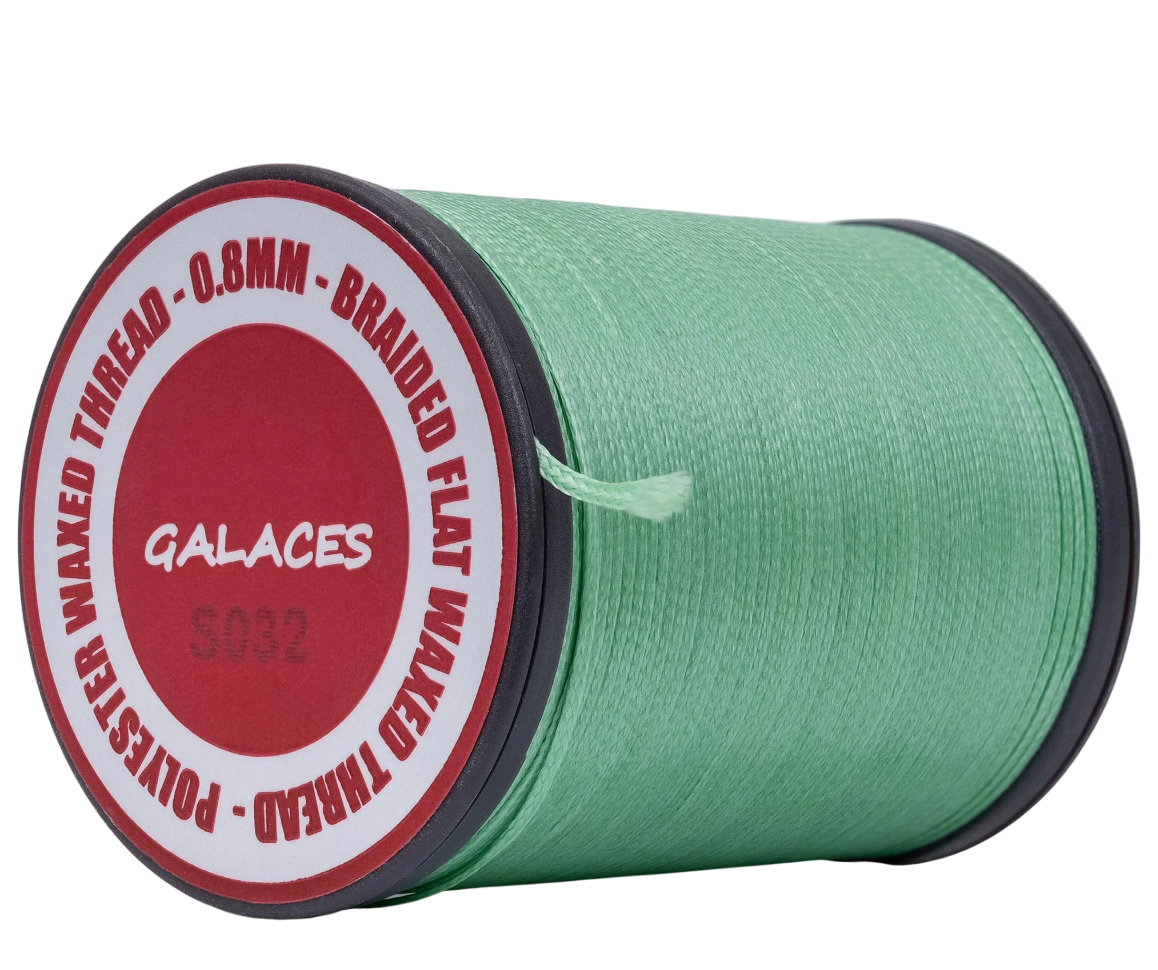 Galaces 0.80 мм світло-зелений (S032) плоский шнур увіщений по шкірі, фото 1