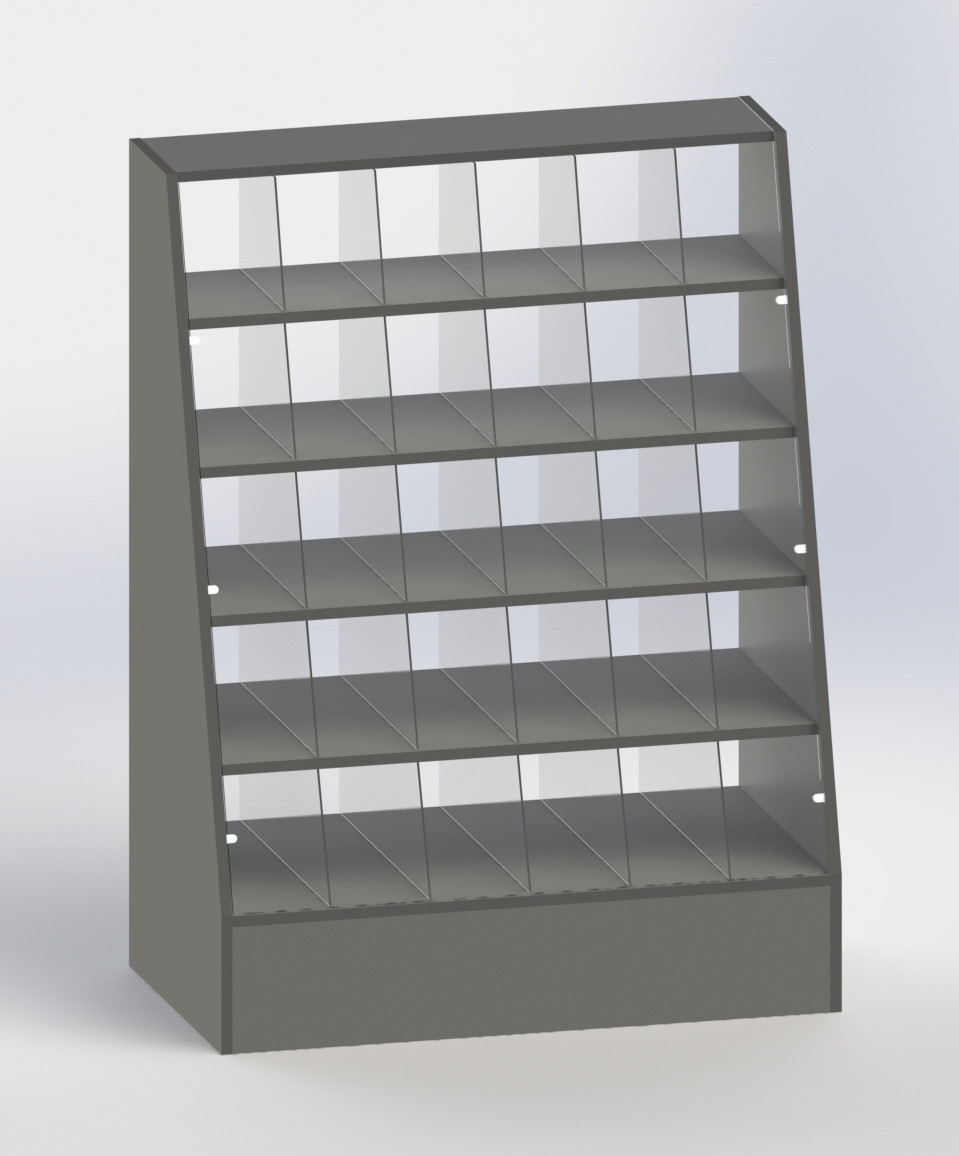 Вітрина кондитерська торгова зі скляною вітриною Графіт "СТАНДАРТ" СТ-16 120х90х50 на 30 ячейок