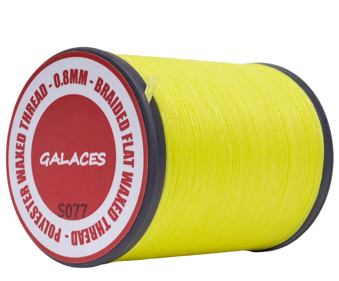 Galaces 0.80 мм яскраво-жовтий (S077) плоский шнур увіщений по шкірі, фото 1