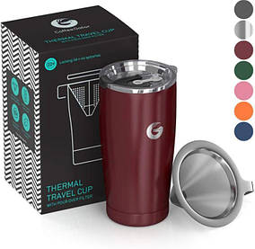 Кухоль для кави Coffee Gator Coffee Travel Mug — 20 унцій, вакуумний термокухоль із неіржавкої сталі для чаю