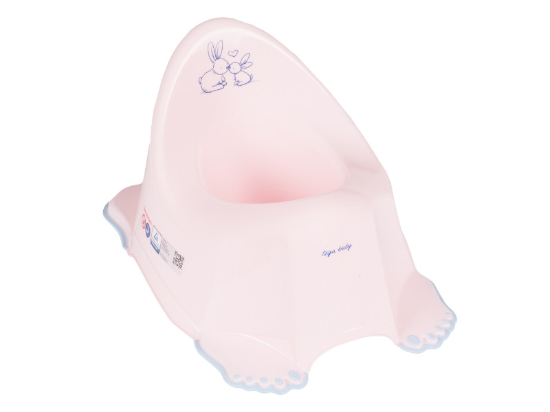 Горщик дитячий антиковзкий Bunny powder pink, фото 1
