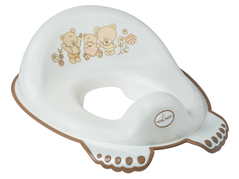 Накладка дитяча антиковзка на сидіння унітазу Teddy Bear white pearl, фото 1