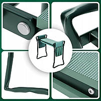 Садовий стілець табурет для городу дачі з органайзером Зелений, фото 7