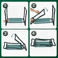 Садовий стілець табурет для городу дачі з органайзером Зелений, фото 8