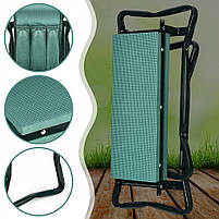 Садовий стілець табурет для городу дачі з органайзером Зелений, фото 5