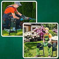 Садовий стілець табурет для городу дачі з органайзером Зелений, фото 10