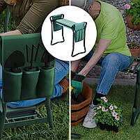 Садовий стілець табурет для городу дачі з органайзером Зелений, фото 6