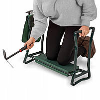 Садовий стілець табурет для городу дачі з органайзером Зелений, фото 2