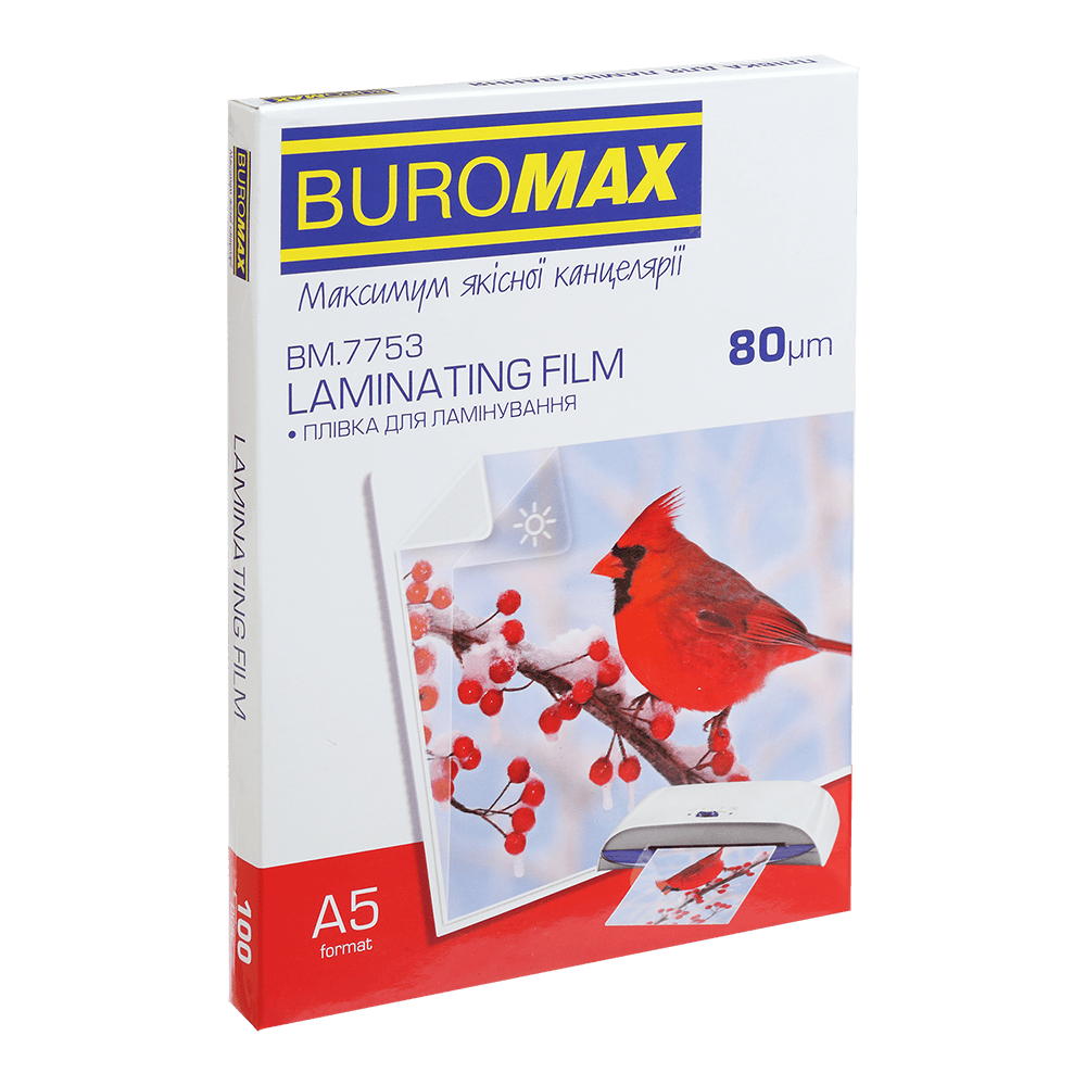 Плівка для ламінування 80мкм A5 154х216мм 100шт Buromax BM.7753