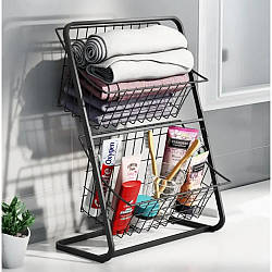 Кухонний органайзер 39х18х28 см, Storage Rack, Чорний / Кухонна полиця двоярусна