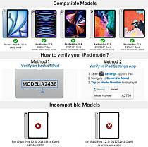 Чохол-клавіатура для iPad Air 13 дюймів (M2) 2024/iPad Pro 12,9 дюймів 2018-3/2020-4/2021-5/2022-6-го поколі, фото 3