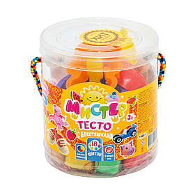 Набір тесту для ліплення Strateg Містер тісто 71102 з блискітками 18 кольорів