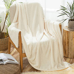 Покривало двоспальне, 230х200см, Blanket, Біле / М'яке покривало-плед