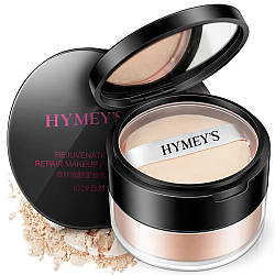 Пудра для обличчя HYMEY'S, персиковий відтінок, 15 г / Завершальна шовковиста пудра розсипчаста