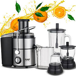 Цитропрес RAF R2806: потужний (1000 Вт), 4-в-1, 1,5 л / Соковитискач для яблук (для кухні)