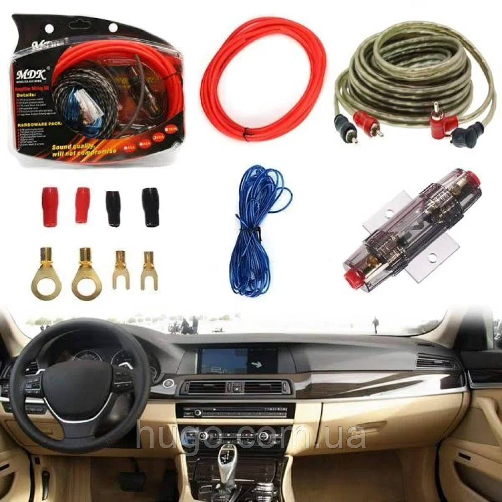 Комплект дротів для підключення сабвуфера, KIT MD 8GA / Кабелі для сабвуфера та автозвуку, фото 1