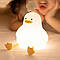 Нічник-качка з квіточкою, на батарейках, тепле біле світло / Дитячий нічник-свічник силіконовий, фото 6
