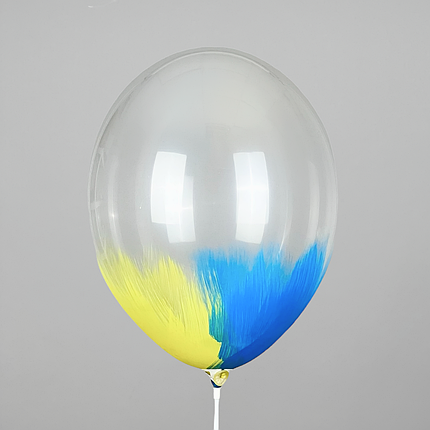 Принт 007 BELBAL-ББ 12" Браш жовто-блакитна на прозорому, фото 2