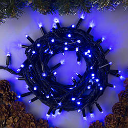 Гірлянда-нитка «Синева, що строїться» 30м, 500 LED / Новорічна LED-гірлянда для дому та ялинки