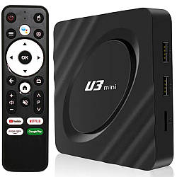 Смарт ТВ Приставка 4/32 Гб, Full HD, Wi-Fi + Пульт, U3 mini / Розумна ТВ-приставка на Android