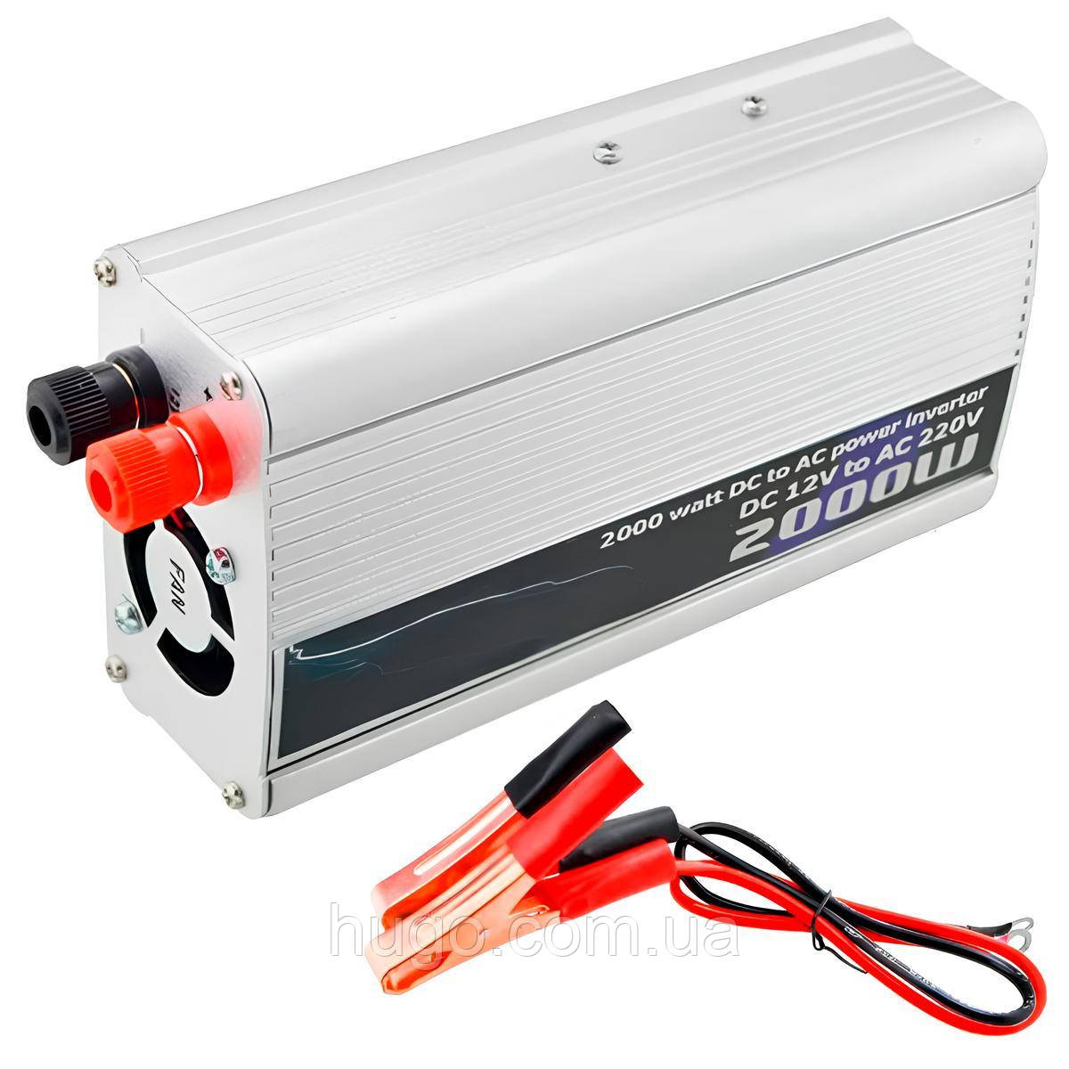 Перетворювач напруги 12-220В (2000Вт) Комплект проводів / Автомобільний інвертор / Автоінвертор, фото 1